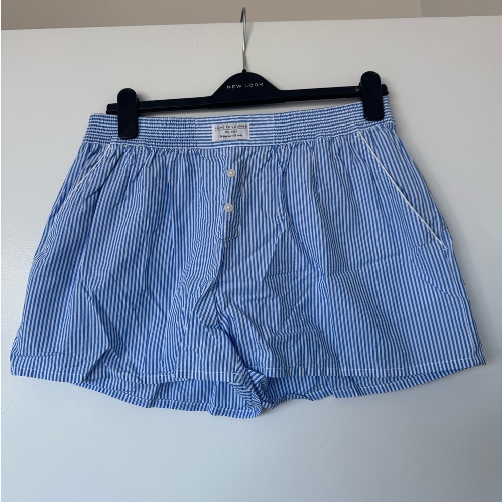 Primark Blue Boxer style Striped Shorts